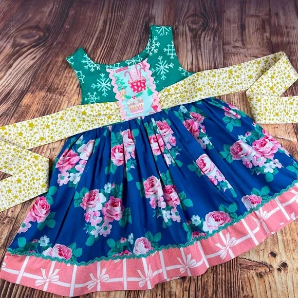 blue dress wedding outfit Golden Snowflake Women's Sweater Dress main image 0